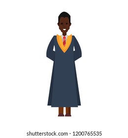 graduate man college wearing robe
