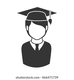 graduate man graduation education university gown vector graphic isolated and flat illustration