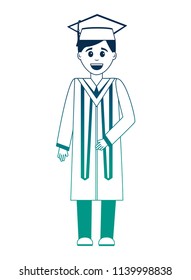 graduate man with graduation robe