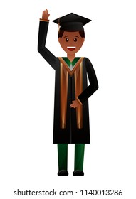 graduate man with graduation robe