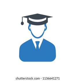 Graduate man icon vector blue