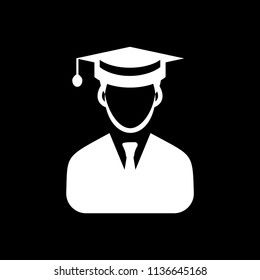 Graduate man icon vector white
