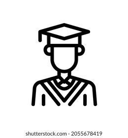 graduate man Line icon for business website,apps, and many more