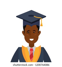 graduate man portrait with graduation hat
