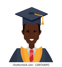 graduate man portrait with graduation hat