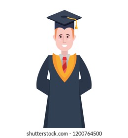 graduate man portrait with graduation hat