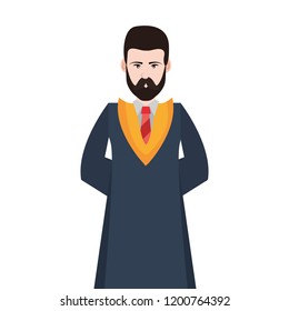 graduate man portrait on white background