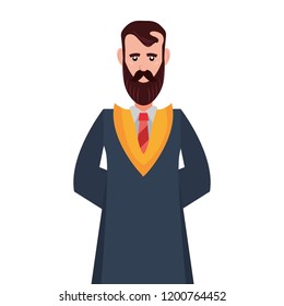graduate man portrait on white background