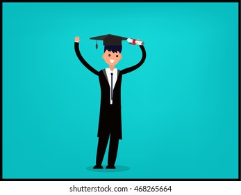 graduate man vector