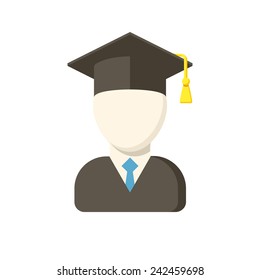 Graduate, modern flat icon