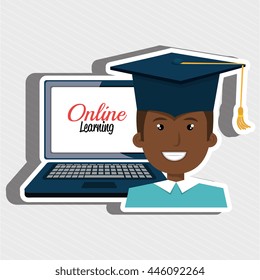 graduate online education isolated icon design, vector illustration  graphic 