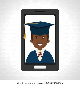 graduate online education isolated icon design, vector illustration  graphic 