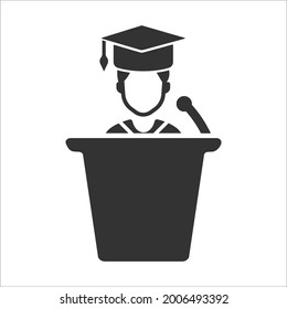 graduate orientation icon design vector