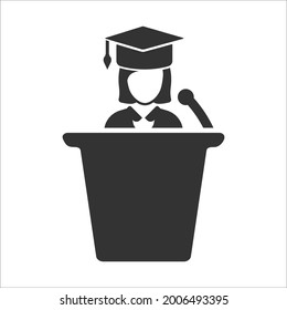 graduate orientation icon design vector