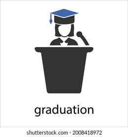 graduate orientation icon design vector