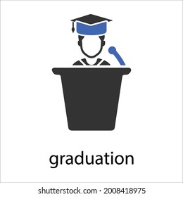 graduate orientation icon design vector