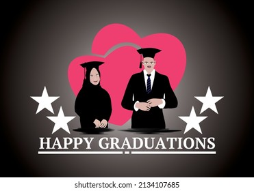 Graduate people celebrating vector illustration. Flat cartoon small group of graduating student characters celebrating graduation, college isolated on white
Graduate people celebrating vector illustra