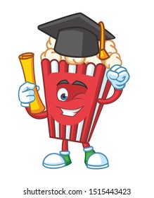 graduate popcorn mascot character vector design
