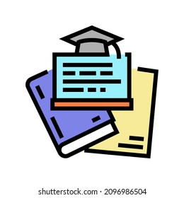 graduate program color icon vector. graduate program sign. isolated symbol illustration