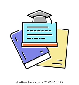graduate program color icon vector. graduate program sign. isolated symbol illustration