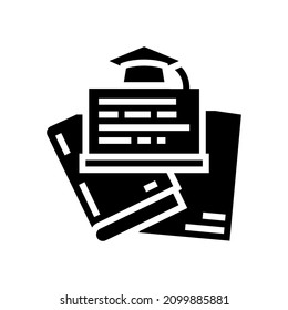 graduate program glyph icon vector. graduate program sign. isolated contour symbol black illustration