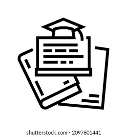 graduate program line icon vector. graduate program sign. isolated contour symbol black illustration