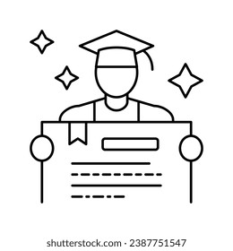 graduate program line icon vector. graduate program sign. isolated contour symbol black illustration