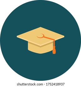 Graduate scholarship graduate cap  trendy school icon on Green background for web graphic