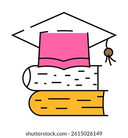 graduate school line icon vector. graduate school sign. isolated symbol illustration