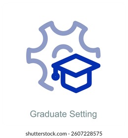 Graduate Setting and configuration icon concept