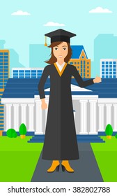 Graduate showing thumb up sign.