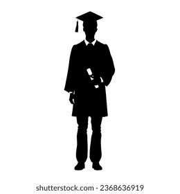 Graduate Silhouette, Graduated at university Silhouette, Happy Graduation Activity Silhouettes