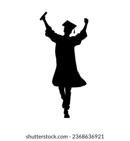 Graduate Silhouette, Graduated at university Silhouette, Happy Graduation Activity Silhouettes