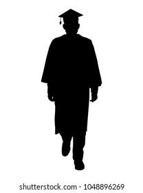 Graduate silhouette vector