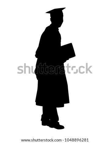 Graduate silhouette vector