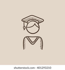 Graduate sketch icon.