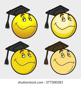 Graduate Smiley Vector Set