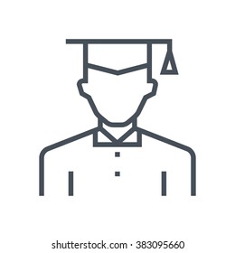 Graduate, student avatar icon suitable for info graphics, websites and print media and  interfaces. Line vector icon.