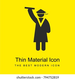 Graduate Student bright yellow material minimal icon or logo design