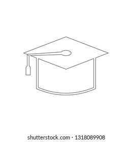 graduate student cap icon. Element of Education for mobile concept and web apps icon. Outline, thin line icon for website design and development, app development