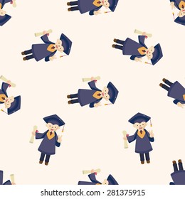 graduate student , cartoon seamless pattern background