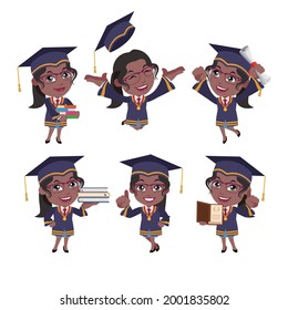 Graduate student characters with different poses