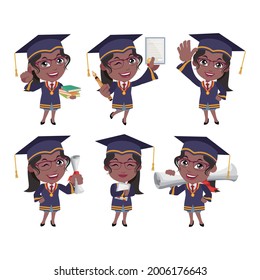 Graduate student characters with different poses