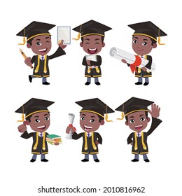 Graduate student characters with different poses