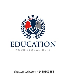 Graduate Student College Logo Template, Education Logo Design