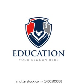 Graduate Student College Logo Template, Education Logo Design