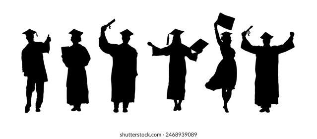 Graduate, student in graduation cap - silhouette	