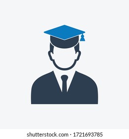 Graduate Student Icon Cap Sign Editable Stock Vector (Royalty Free ...