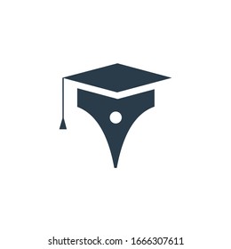 Graduate Student Icon Graduation Gown Cap Flat Vector Illustration