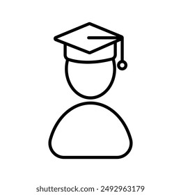 Graduate Student Icon Illustration line drawing icon